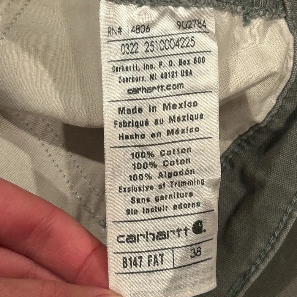 Carhartt Regular Fatigue Cotton Shorts Men 38x10.5 Fatigue Green Cotton Workwear